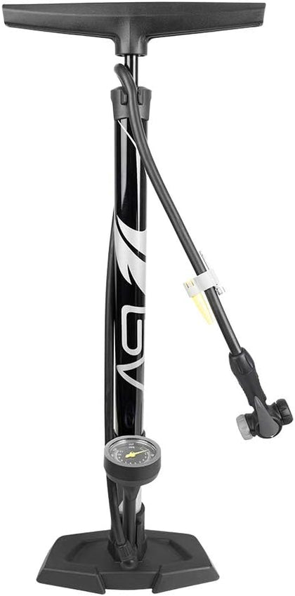 Bicycle Pump Durable Bike Floor Pump 17/24 inch Smart Valve Head, 160 psi, Automatically Reversible Presta and Schrader