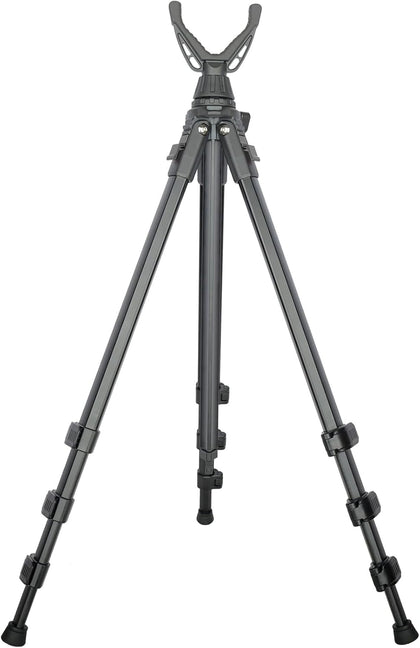 Lightweight Shooting Tripod for Rifles with 360° V-Yoke Rest,Adjustable Height Hunting Tripod Shooting Stick for