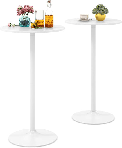 Round Bistro Table, Height Adjustable Bar Height Cocktail Table