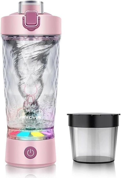 Electric Protein Shaker Bottle, 22oz BPA-Free Tritan | USB Rechargeable Protein Shake Mixer with Powder Storage Cup