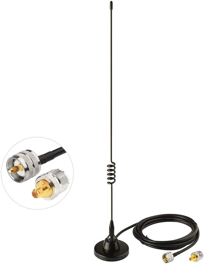 Vehicle Car Mobile Ham Radio Antenna Dual Band VHF UHF | 136-174MHz 400-520MHz Magnetic Base PL259 Male Antenna for