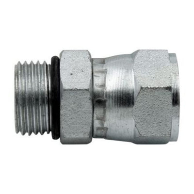 #6 SAE/ORB Male x 3/8" JIC Female Swivel Nut Hydraulic Fitting/Adapter | 6402-06-06