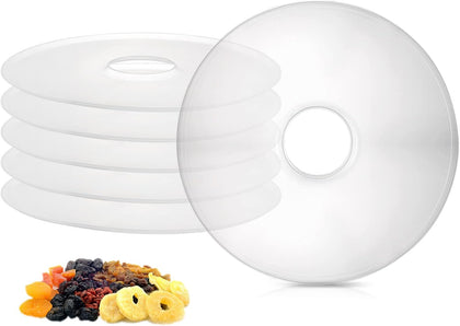 6 Pack Fruit Roll Sheets, Round Plastic Dehydrator Sheets with Edges, Reusable Dryer Mats for Fruit Leather, Meat