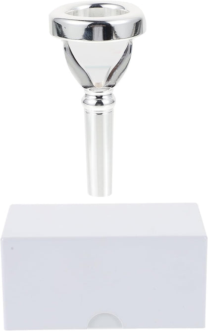 Silver-plated Brass Smooth Surface French Horn Mouthpiece Replacement Accessory for Intermediate Players and