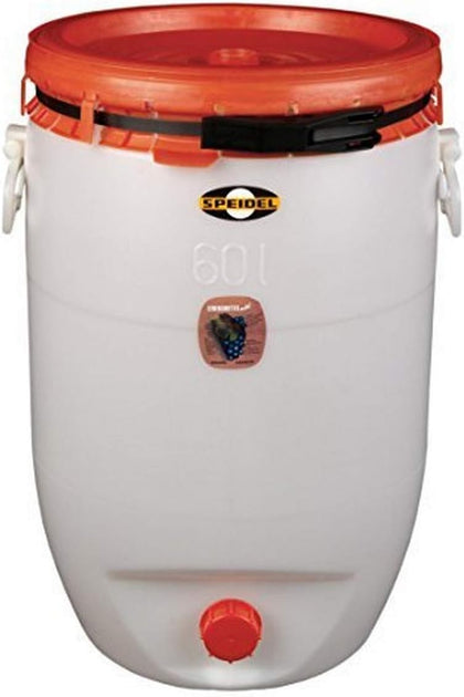 Plastic Fermenter-60L (15.9 gal), 60L, White, (21007)