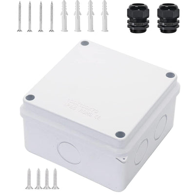 Junction Box, Zulkit Project Box with Reserved Holes IP65 Waterproof Dustproof Electrical Box ABS Plastic Project Enclosure White 3.9 x 3.9 x 2.8 Inch