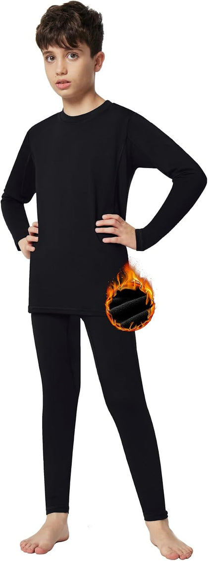Thermal Underwear for Kids Boys Toddler Thermal Set Fleece Lined Long Johns Base Layer Winter Clothes for Girls