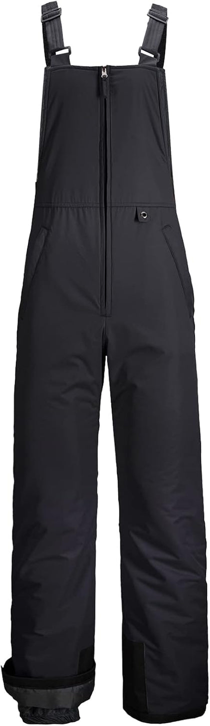 Men's Insulated Ski Bib Overalls Waterproof Snow Pants | Windproof, Warm, Breathable, Adjustable Straps, Multiple