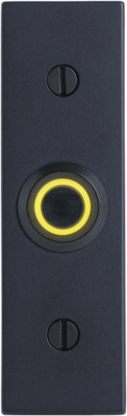 Rectangular Lighted Wired Metal Doorbell Button in Black BT6BL