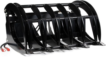 60" Extreme Root Grapple Rake Attachment, Universal Quick Tach Connection, Twin 3,000 PSI Cylinders, Replaceable