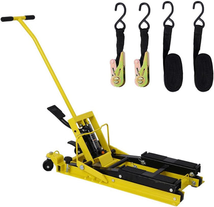 Hydraulic Motorcycle Lift Jack, 1500 LBS Capacity Foot-Operated Motorcycle Lift Table, ATV Scissor Lift Jack with