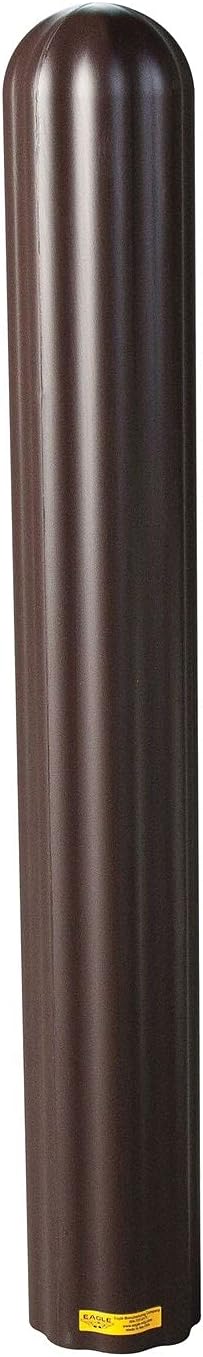 Bollard Covers for 4 Inch Poles - 56" Tall Bollard Post Sleeve | Durable Fluted HDPE Plastic - Trimmable Brown