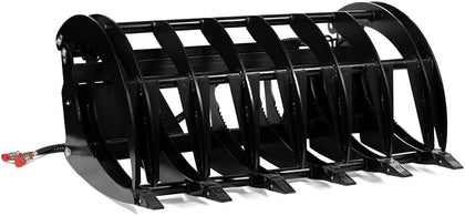 72" Extreme Root Grapple Rake Attachment, Universal Quick Tach Connection, Twin 3,000 PSI Cylinders, Replaceable