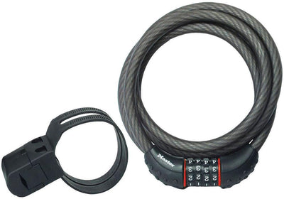 Bike Cable Lock 6 ' x 1/2" Long Length, Resettable Combination Lock with Black Vinyl Coating, 8122D