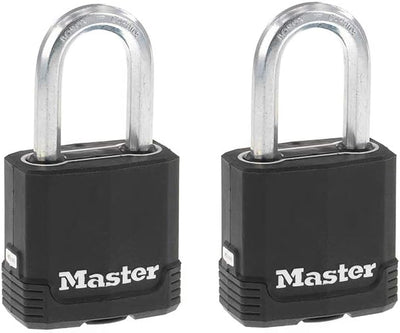 Magnum Outdoor Padlock, Heavy Duty Keyed Lock 2-Pack M115XDLF | 1-7/8" Weather-Resistant Lock Protects Outdoor