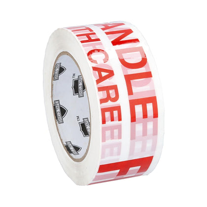 PSBM Fragile Printed Tape, Handle with Care, 36 Rolls 2 Mil 1.88 Inch 110 Yards Per Roll for Packing, Sealing