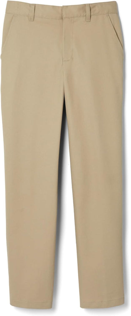 Boys' Adjustable Waist Relaxed Fit Twill Pant | school uniform pants, no need to iron, double knees for durability