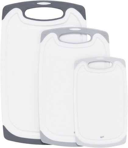 Cutting Boards for Kitchen - 3pc Cutting Board Set with Juice Grooves and Non Slip Handles - Assorted Sizes for Meat