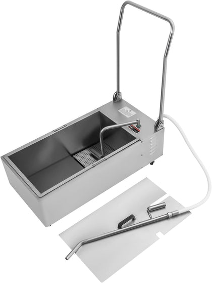 Deep Fryer Filter Machine 55L/14.53GAL Mobile Fryer Oil Filter Machine 1400RPM Stainless Steel Commercial Deep Fryer