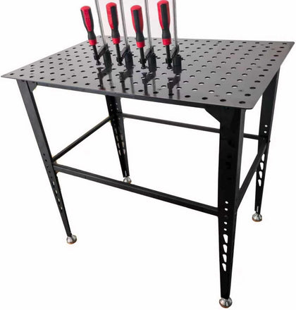 36 in. x 24 in. Welding Table with 4 x Weld Clamps,600 Lbs Weight Capacity, 16mm Holes