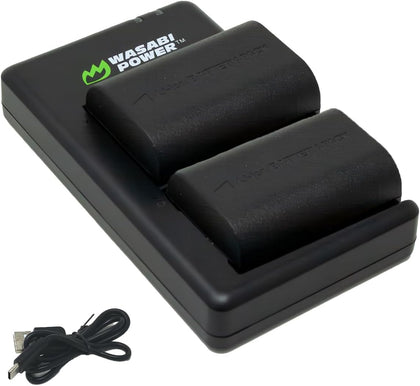 LP-E6 Battery (2-Pack) and Dual USB-C Charger for Canon EOS 5D Mark II/III/IV, 5DS, 5DS R, 6D, 6D Mark II, 7D, 7D