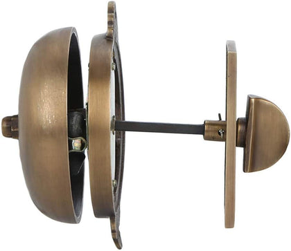 Mechanical Doorbell, Solid Brass, Antique Brass Finish | 2 6/7 x 1 3/5" Exterior Plate, 4 3/5 x 3 1/3" Wireless