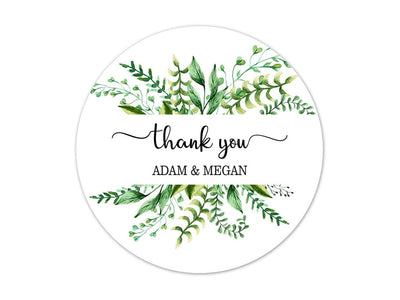 Personalized Wedding Stickers for Favors, 1 inch Round Custom Labels for Bridal Shower, 63pc Party Thank You Stickers