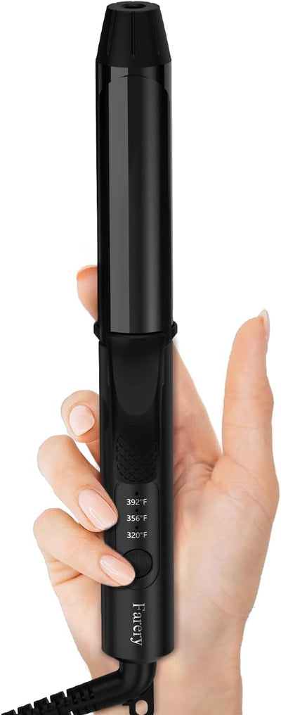 Mini Curling Iron 1 Inch for Travel, with 3 Adjustable Temp, Black | 100-240V Dual Voltage, Auto-Off, Fast Heat