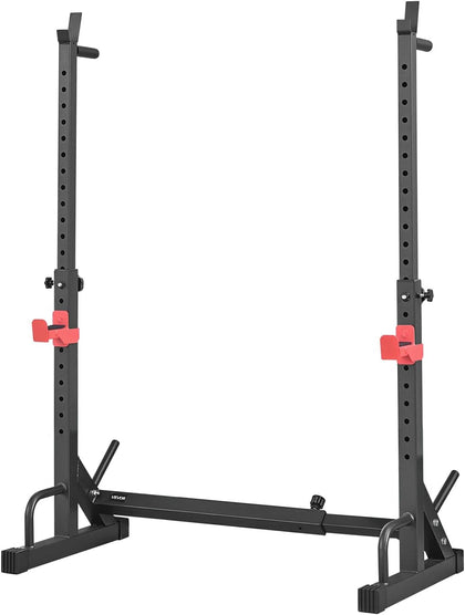 Power Cage Squat Rack, Home Gym Power Rack with Adjustable Height & Width, 550LBS Strength Training Workout Equipment