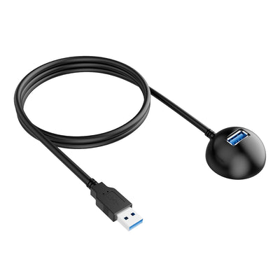 3.3FT / 1M USB 3.0 Extension Cable with Pedestal, 5Gbps USB 3.0 Type-A Male to Female Extension Stand for Flash