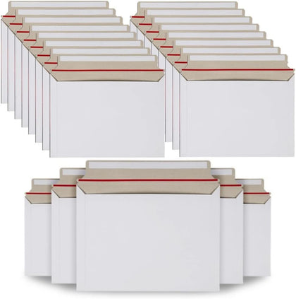 100PCS Stay Flat Mailers, 6x10 Inch Rigid Mailers Cardboard Envelopes, Self-Seal Mailers, White Rigid Shipping