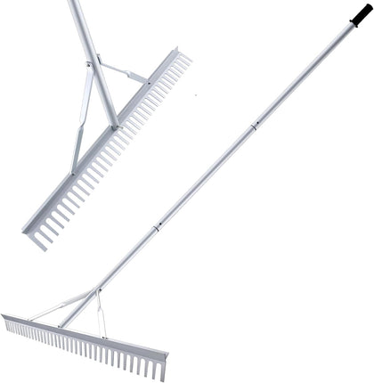 36 Inch Aluminum Landscape Rake | Garden Rake, Heavy Duty, Metal Construction, Loosening Soil