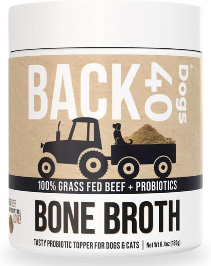 Grass-Fed Beef Bone Broth Powder for Dogs with Probiotics, Chondroitin & Glucosamine – Supports Gut Health, Joint &