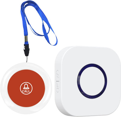 Caregiver Pager Wireless Emergency Button with SOS Alert for Seniors at Home - 38 Melodies 1000+ Feet Range for
