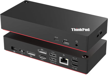 Thinkpad 40AY0090 Universal Hybrid USB-C with USB-A Docking Station for Lenovo Laptop, 3 External Displays, Comes