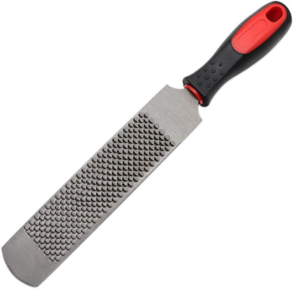 12 Inch Hoof Rasp, Horseshoe File with Rubber Handle, Carbon Steel Farrier File Tool, Suitable for
