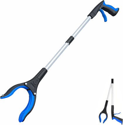 Grabber Reacher Tool - 32” Extra Long Foldable Gripper and Reaching Tool - Heavy Duty Pick Up Stick Grabbers for