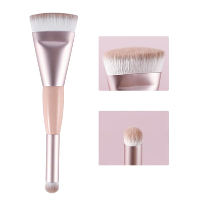 Dual Ended Foundation Brush, Flat & Angled for Face Makeup, 1 Ct