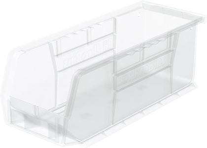 AkroBins Plastic Storage Bins, 11"x 4"x 4", Clear, 12-Pack