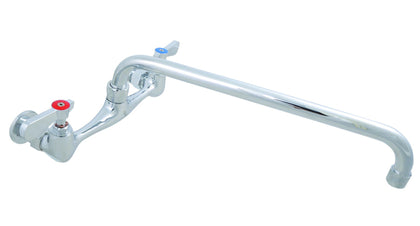 BK Resources WorkForce Standard Duty 8 inch On Center Splash Mount Faucet with 14 Inch Swing Spout