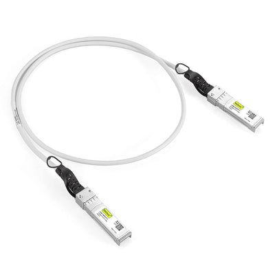 10Gtek [White Colored 10G SFP+ DAC Cable - Twinax SFP Cable for Cisco SFP-H10GB-CU0.3M, Ubiquiti UniFi, D-Link, Supermicro, Netgear, Mikrotik, Fortinet, 0.3-Meter(1ft)