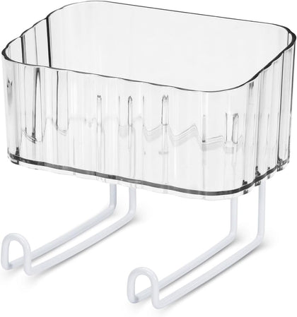 Wall Mount Headband Holder Hair Accessories Organizer, Self Adhesive Scrunchie Holder with Clear Acrylic Caddy for
