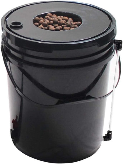 Deep Water Culture 5 Gallon Complete Kit - DWC Hydroponic System with Air Pump, Air Stone & Clay Pebbles - Oxygenated
