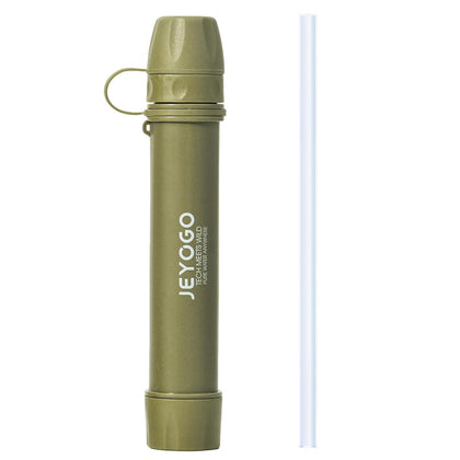 Survival Water Filter Straw - Portable Personal Water Purifier for Hiking, Camping & Bug Out Bag | Tactical Emergency
