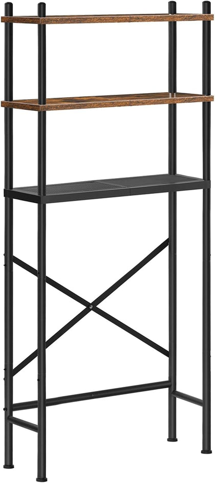 Over the Toilet Storage, 3-Tier Over Toilet Bathroom Organizer, Freestanding Above Toilet Shelf with Adjustable Feet