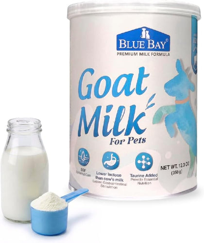 Low Lactose Goat Milk Powder for Dogs & Cats, Easy Digest Pet Powdered Milk with Taurine for Heart & Eye Support