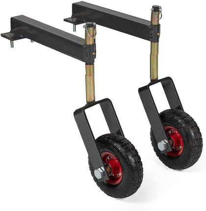 Landscape Rake Wheels 10" Diameter Pair Adjustable Height, Bolt-On Wheels for 3 Point Landscape Rake, Charcoal Finish
