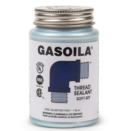 Soft-Set Pipe Thread Sealant – Non-Hardening Paste for Metal & Plastic, 1/4 Pint with Brush Cap – Reliable Leak