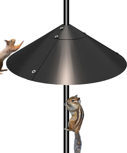 Metal Squirrel Baffle for Bird Feeder Pole, Outside Pole Mount Bird House Guard for Outdoor Shepherd’s Hook, 19 Inch