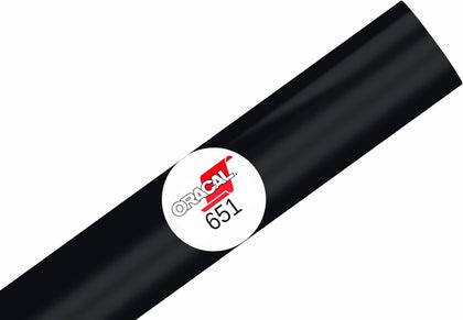 651 Glossy Permanent Vinyl 12 Inch x 15 Feet (Black)